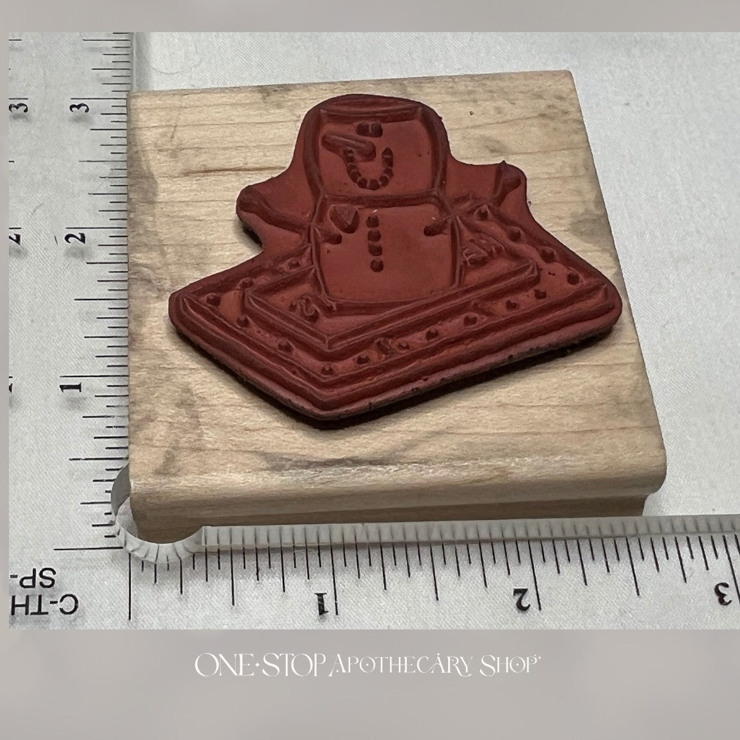 SNOWMAN Christmas Holiday Wood Rubber STamps Lot of 5