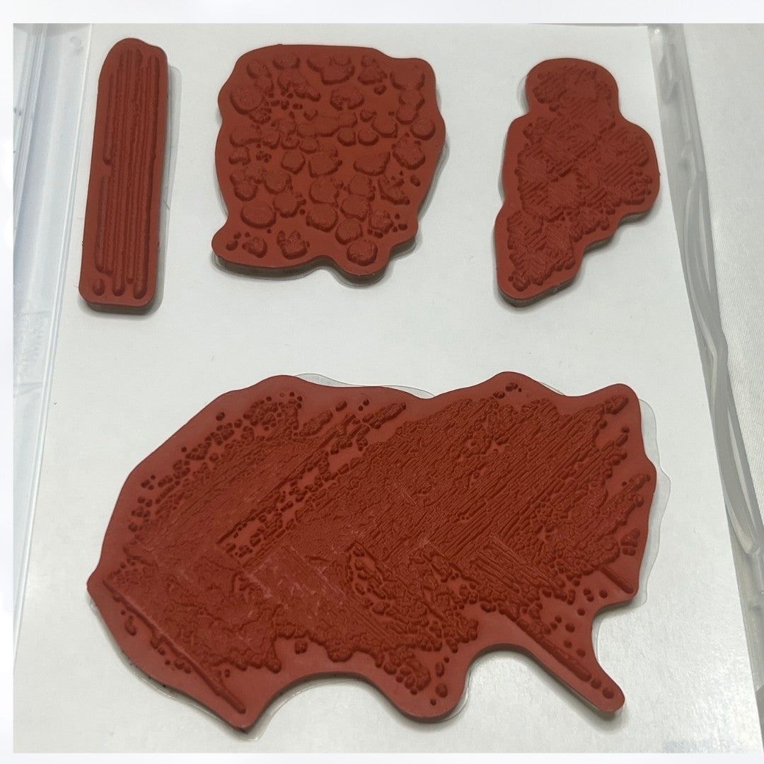 Stampin Up GALLERY GRUNGE Textures Rubber Stamps