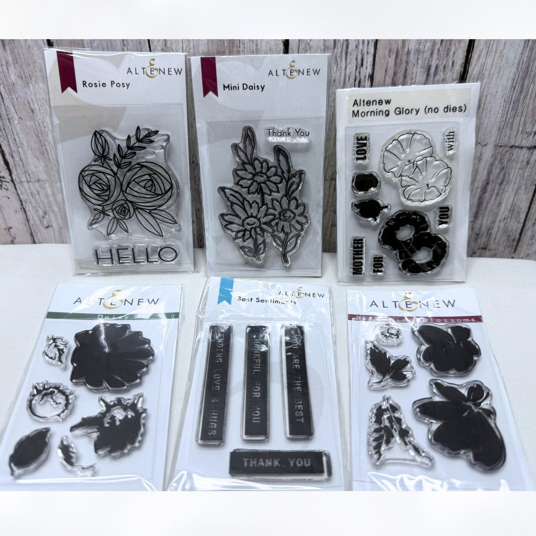 Altenew Flowers Floral Greetings Mini Rubber Stamps
