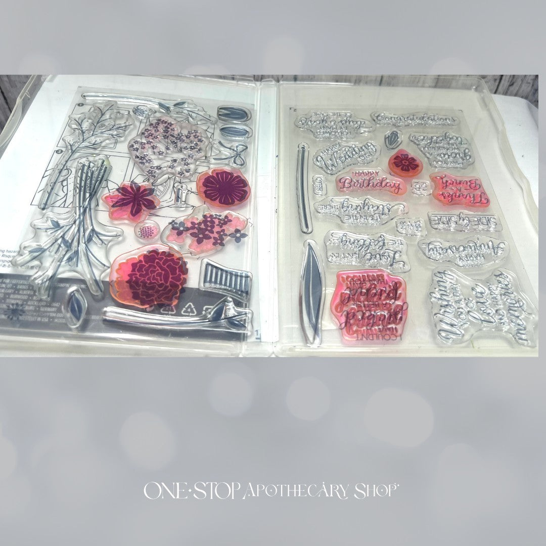Stampin Up BEAUTIFUL BOUQUET Wildflowers Flowers Framelits Rubber Stamps Dies
