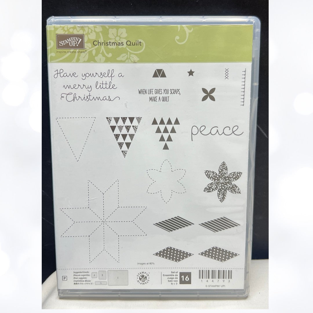 Stampin Up CHRISTMAS QUILT Rubber Stamps
