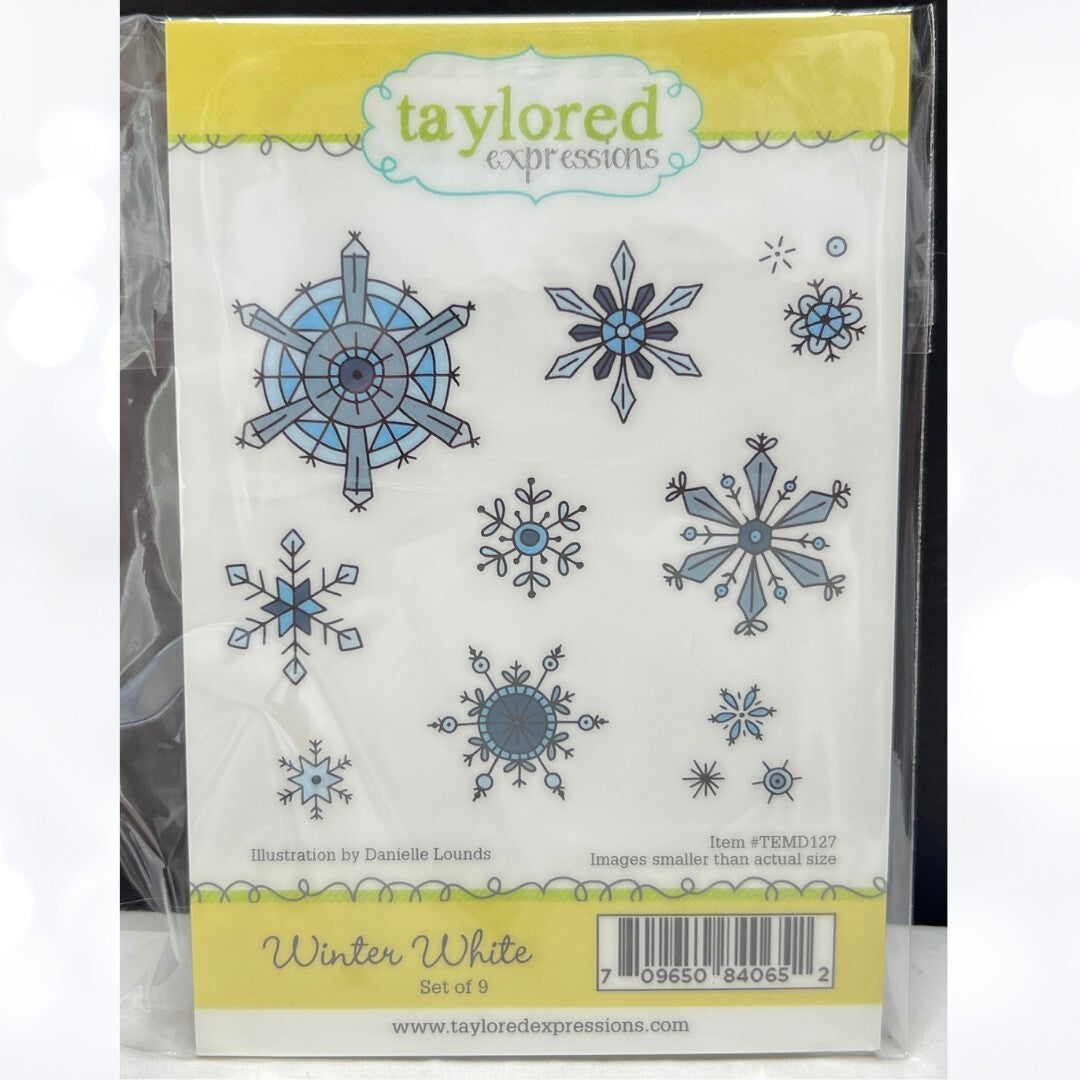Taylored Expressions WINTER WHITE Snowflakes Christmas Rubber Stamps