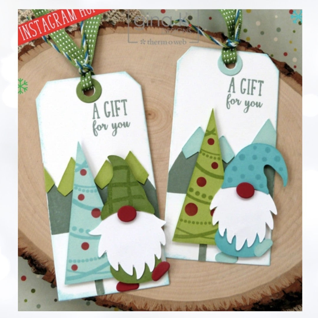 Gina K Designs GNOME FOR THE HOLIDAYS Christmas Rubber Stamps Dies