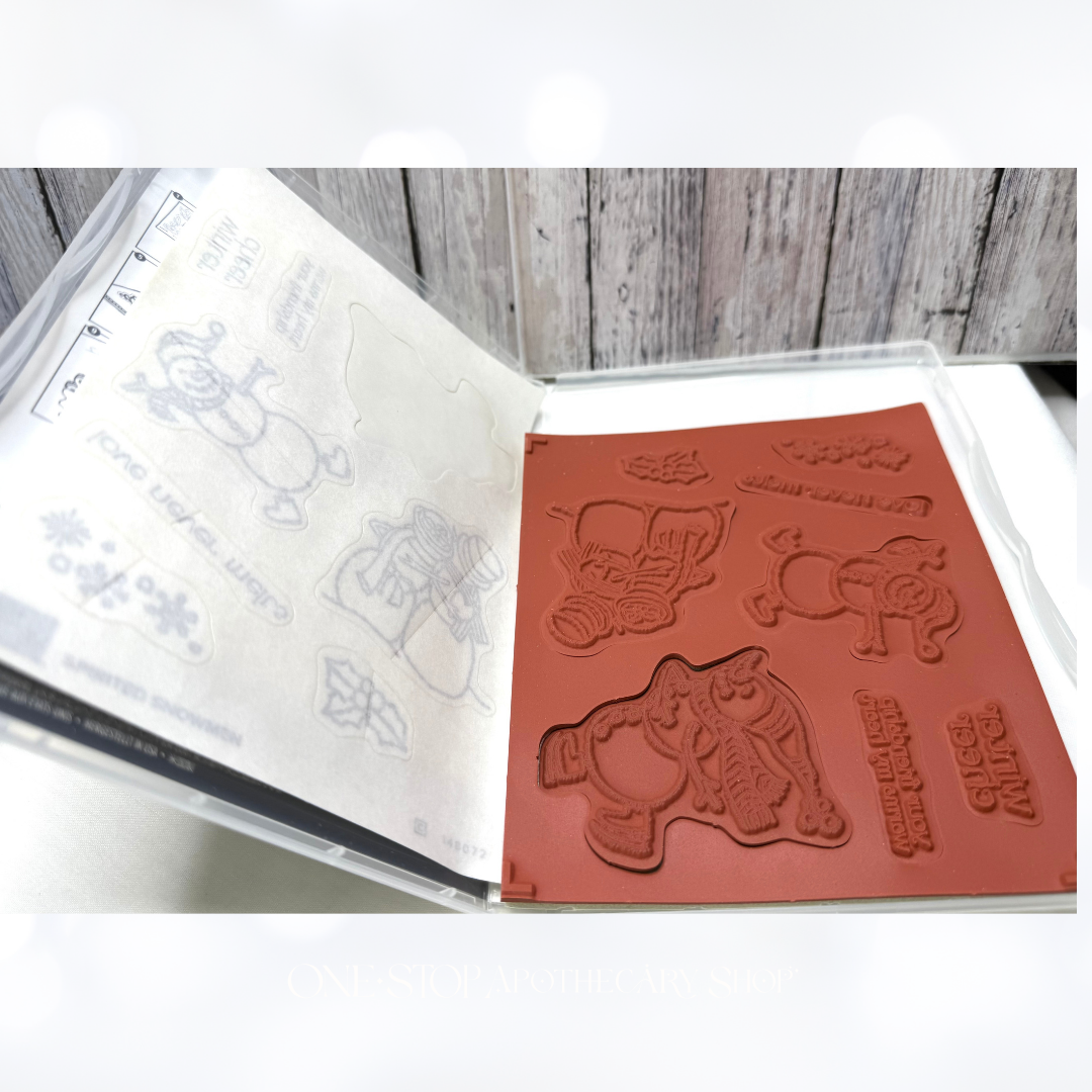 Stampin Up SPIRITED SNOWMEN Christmas Snowman Rubber Stamps