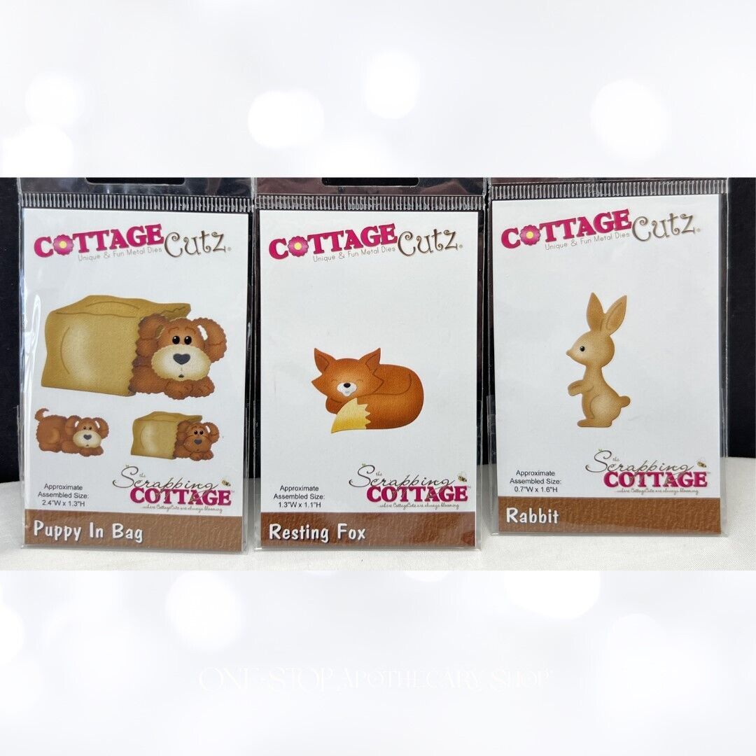 Cottage Cutz CRITTERS Puppy Fox Rabbit Animals Dies