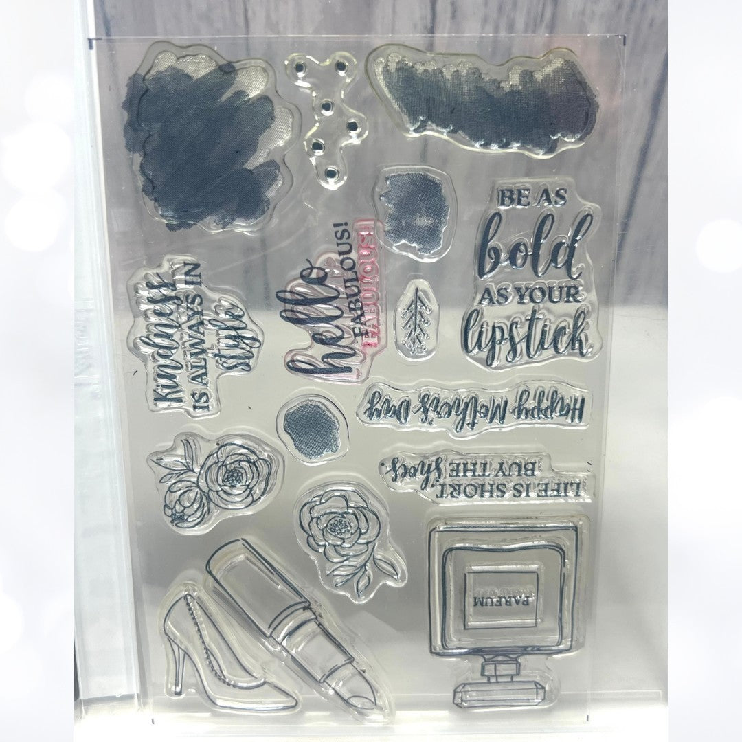 Stampin Up DRESSED TO IMPRESS All Up Makeup Fashion Rubber Stamps Dies