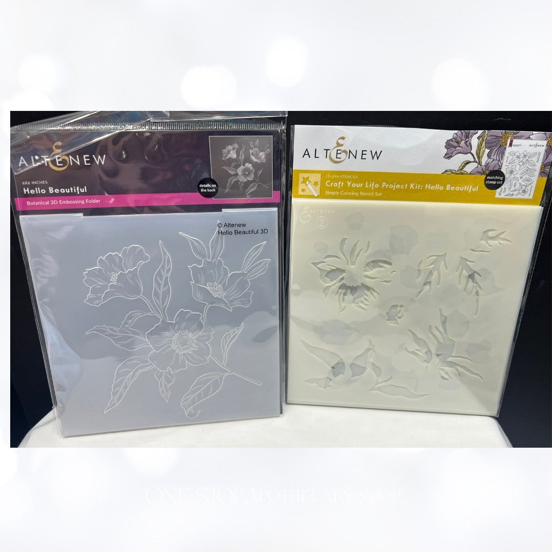 Altenew HELLO BEAUTIFUL Rubber Stamps Dies Stencils Folder Craft Your Life Kit