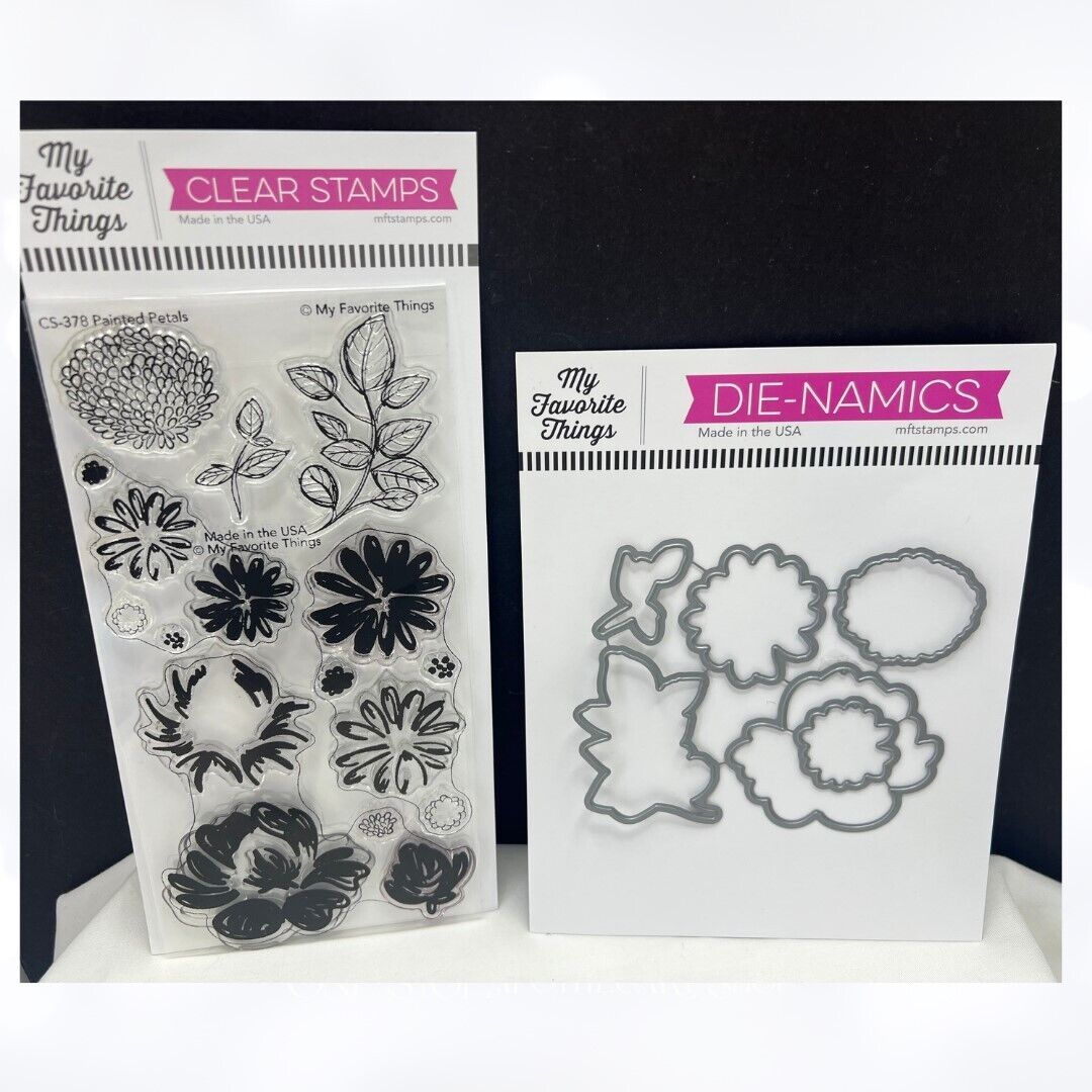 My Favorite Things PAINTED PETALS Flowers Floral 4x8 Rubber Stamps Dies