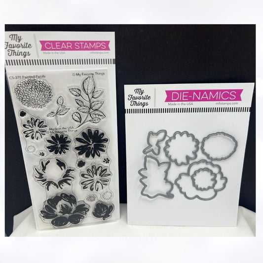 My Favorite Things PAINTED PETALS Flowers Floral 4x8 Rubber Stamps Dies