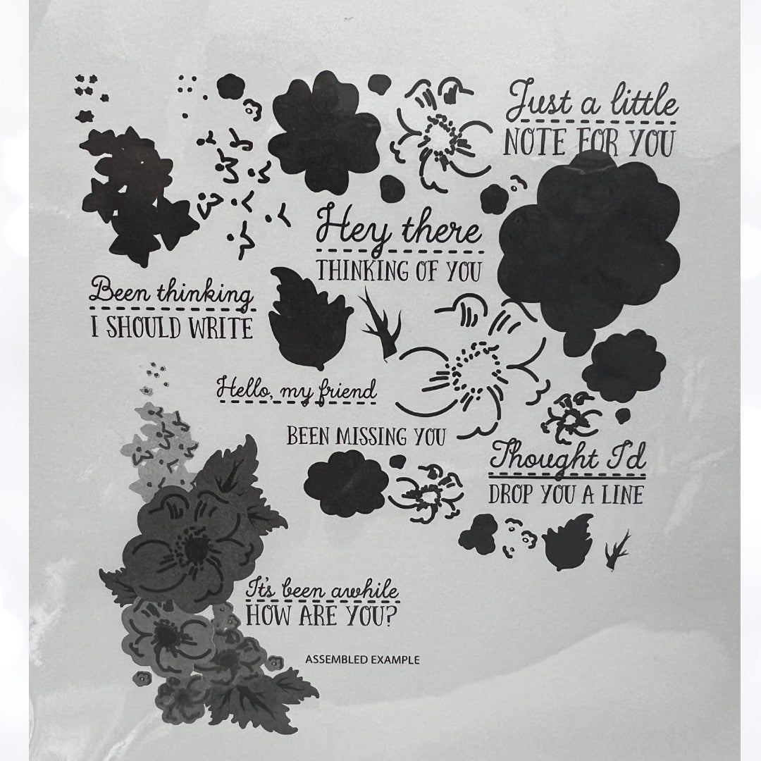 Papertrey Ink FLORAL SKETCHES Flowers Rubber Stamps Dies
