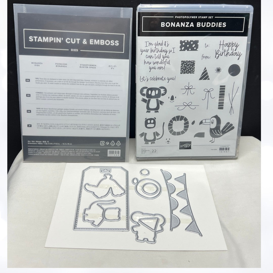 Stampin Up BONANZA BUDDIES Koala Animals Rubber Stamps Dies