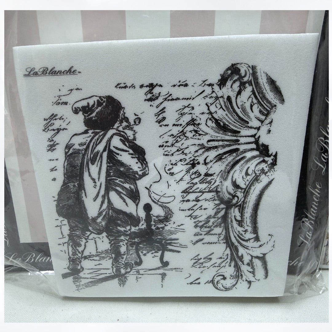 LaBlanche PEDDLERS DEN Mixed Media Art Collage Rubber Stamp