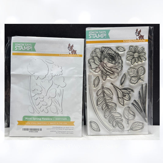 Simon Says Stamp MORE SPRING FLOWERS Floral Rubber Stamps Dies