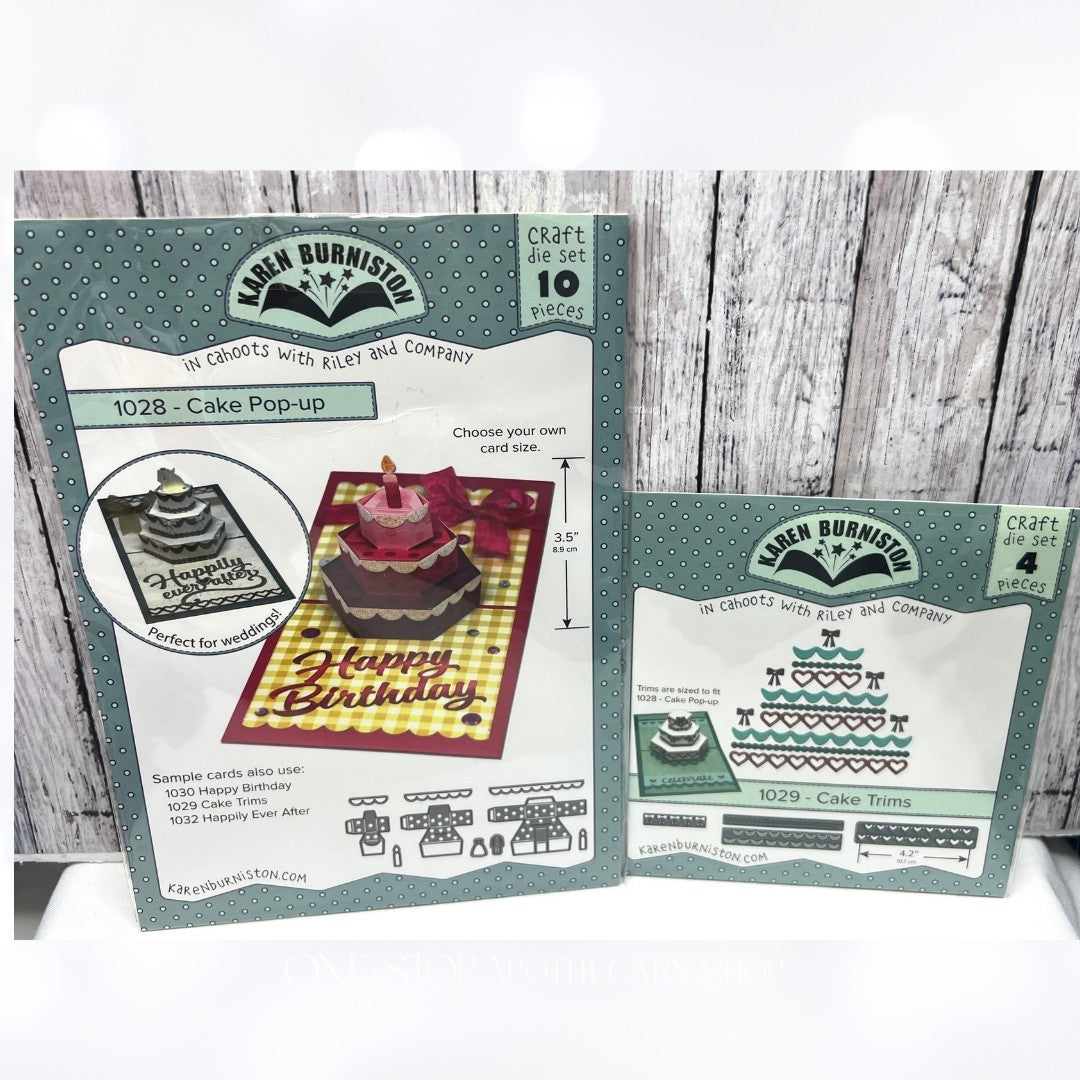 Karen Burniston POP-UP CAKE Trims Birthday Interactive Dies Set of 2