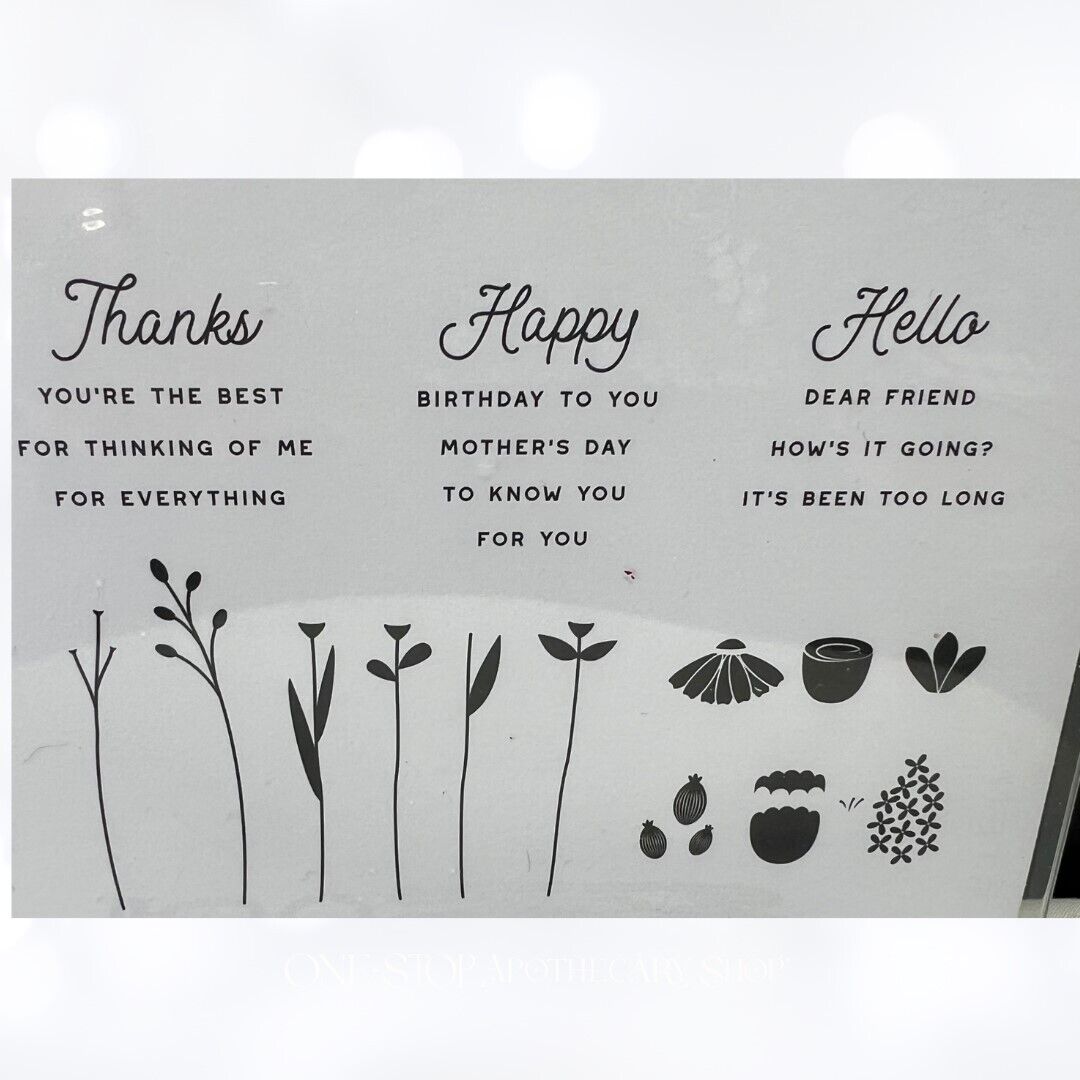 Papertrey Ink SIMPLE STEMS Flowers Rubber Stamps Dies