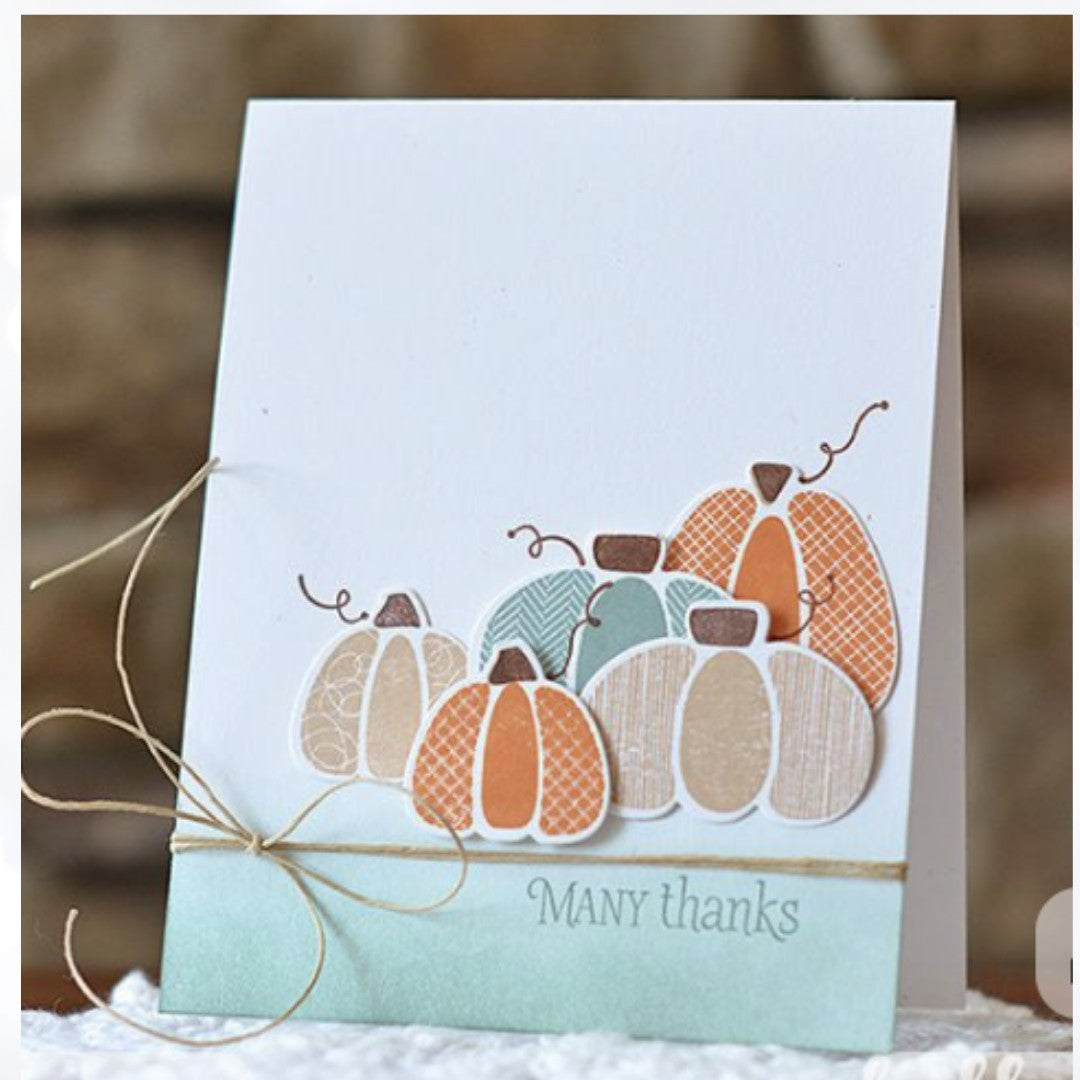 Papertrey Ink PUMPKIN PATCH Fall Autumn Rubber Stamps Dies Rare