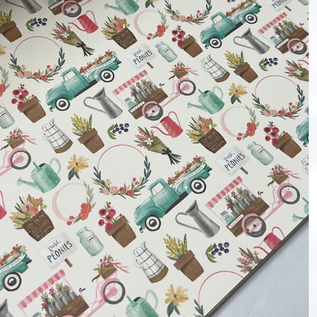 Carta Bella FLOWER MARKET Flora No 1 12x12 Cardstock Paper Kits Lot of 2
