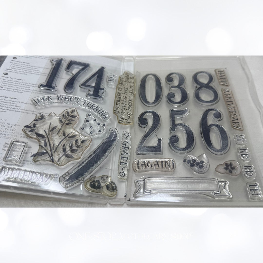 Stampin Up NUMBER OF YEARS Anniversary Birthday School Rubber Stamps
