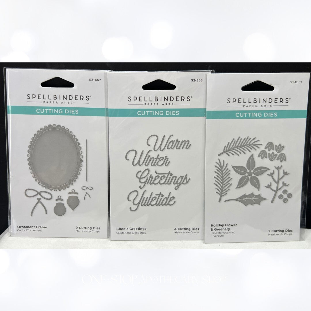 Spellbinders CHRISTMAS Ornaments Greenery Greetings Dies Lot of 3