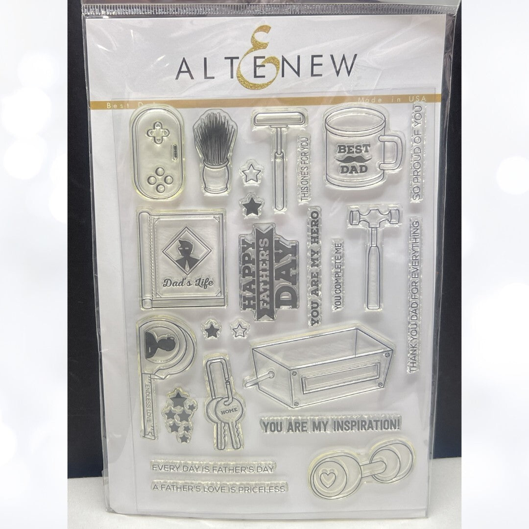 Altenew BEST DAD Fathers Day Tools 6x8 Rubber Stamps