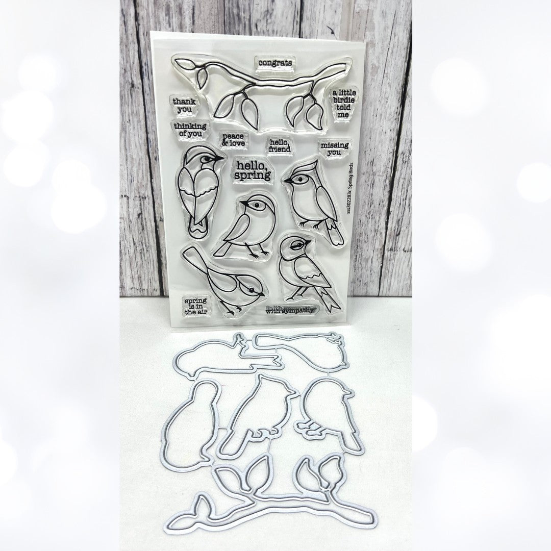 Simon Says Stamp SPRING BIRDS Rubber Stamps Dies