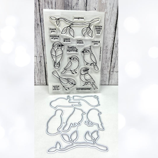 Simon Says Stamp SPRING BIRDS Rubber Stamps Dies