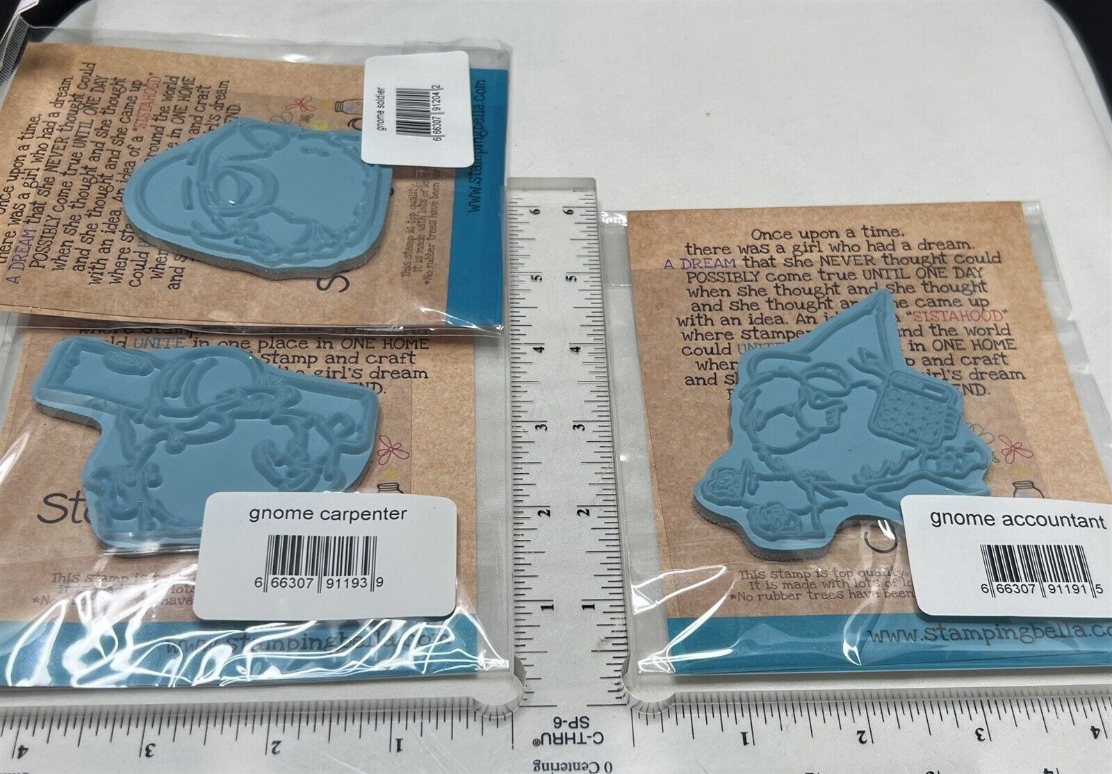 Stamping Bella GNOME Soldier Military Carpenter Accountant Gnomes Rubber Stamps