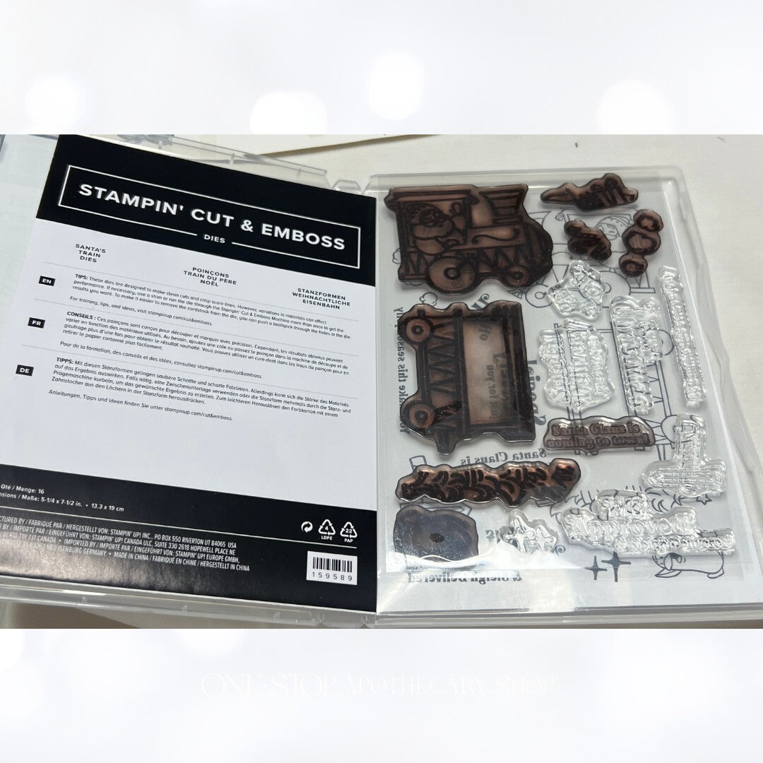 Stampin Up SANTA'S DELIVERY Train Christmas Rubber Stamps Dies