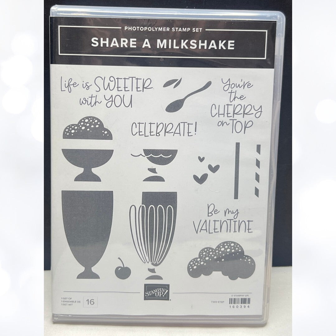 Stampin Up SHARE A MILKSHAKE Ice Cream Rubber Stamps