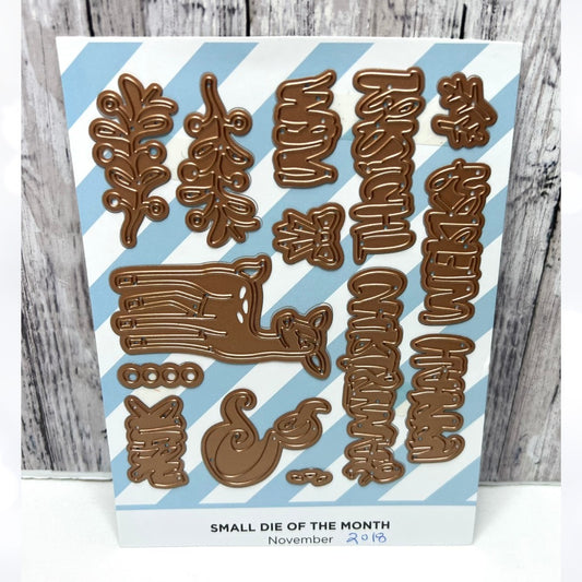 Spellbinders HOLIDAY GREETINGS Deer Christmas Small Dies of the Month Nov 2018