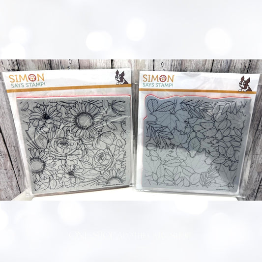 Simon Says Stamp ALL LEAVES Floral Mix 6x6 Fall Autumn Background Rubber Stamps