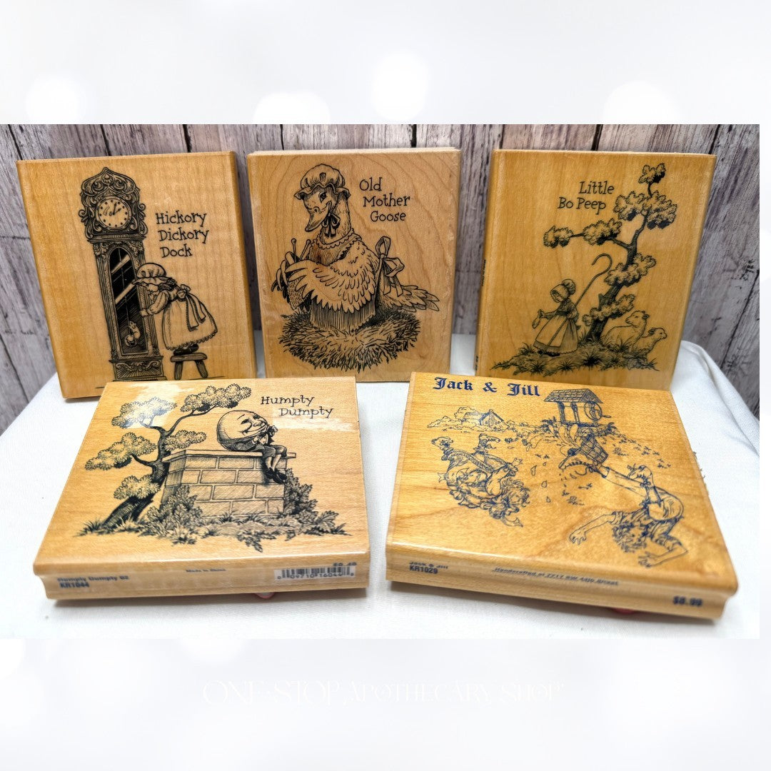 Stampabilities NURSERY RHYMES Mother Goose Children Rubber Stamps Lot of 5