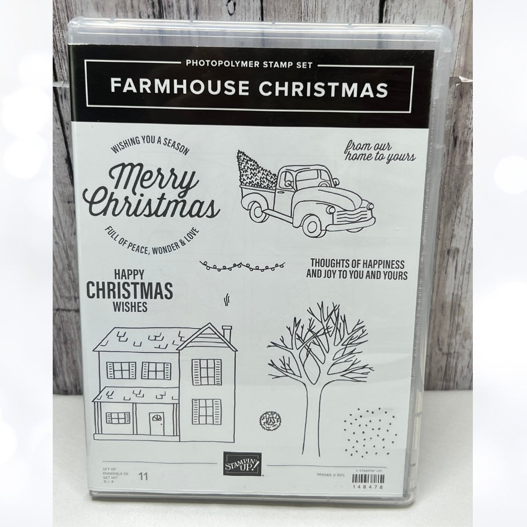 Stampin Up FARMHOUSE Christmas Truck Holiday Rubber Stamps