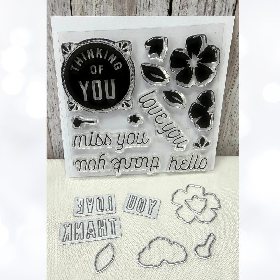 Concord & 9th STITCHED BLOOMS Flowers Greetings Rubber Stamps Dies