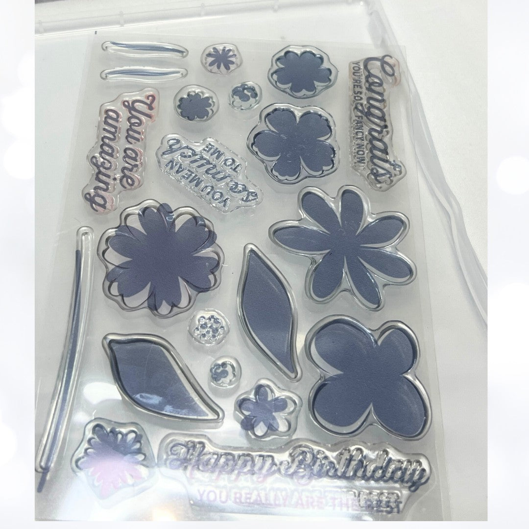 Stampin Up IN BLOOM Pierced Blooms Flowers Rubber Stamps Dies