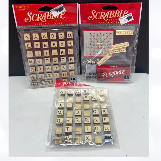 Jolees Boutique SCRABBLE TILES Board Game 3D Stickers Lot Rare