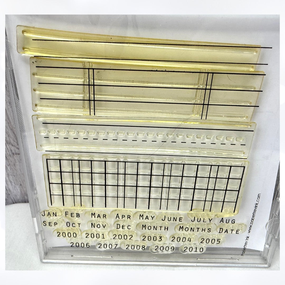 Papertrey Ink Mini Scrapbook Series LIBRARY LEDGER TABS Planner Rubber Stamps