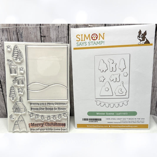 Simon Says Stamp WINTER SCENE Christmas Rubber Stamps Dies
