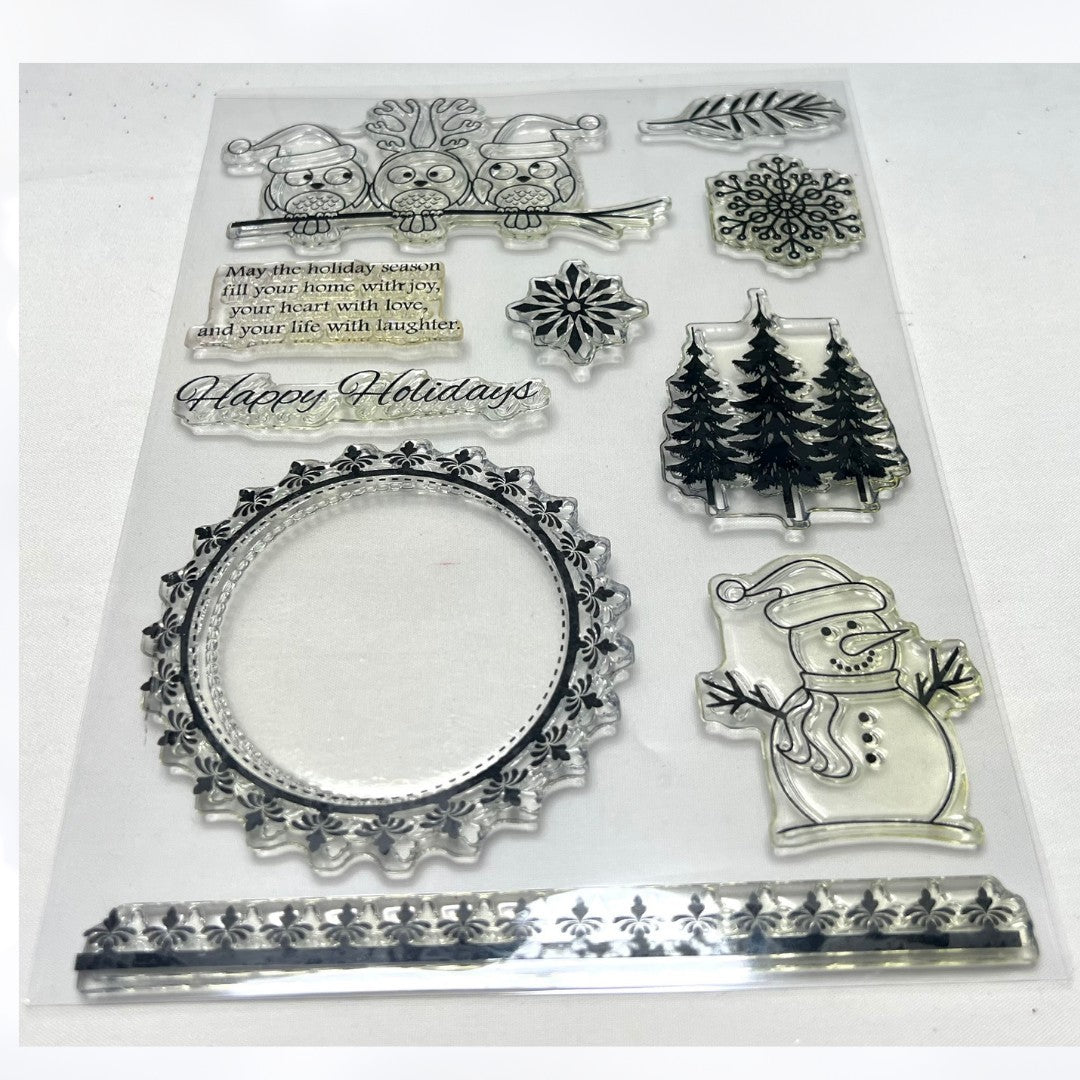 Gina K Designs HOLIDAY SEASON Owls Snowman Christmas Rubber Stamps Dies