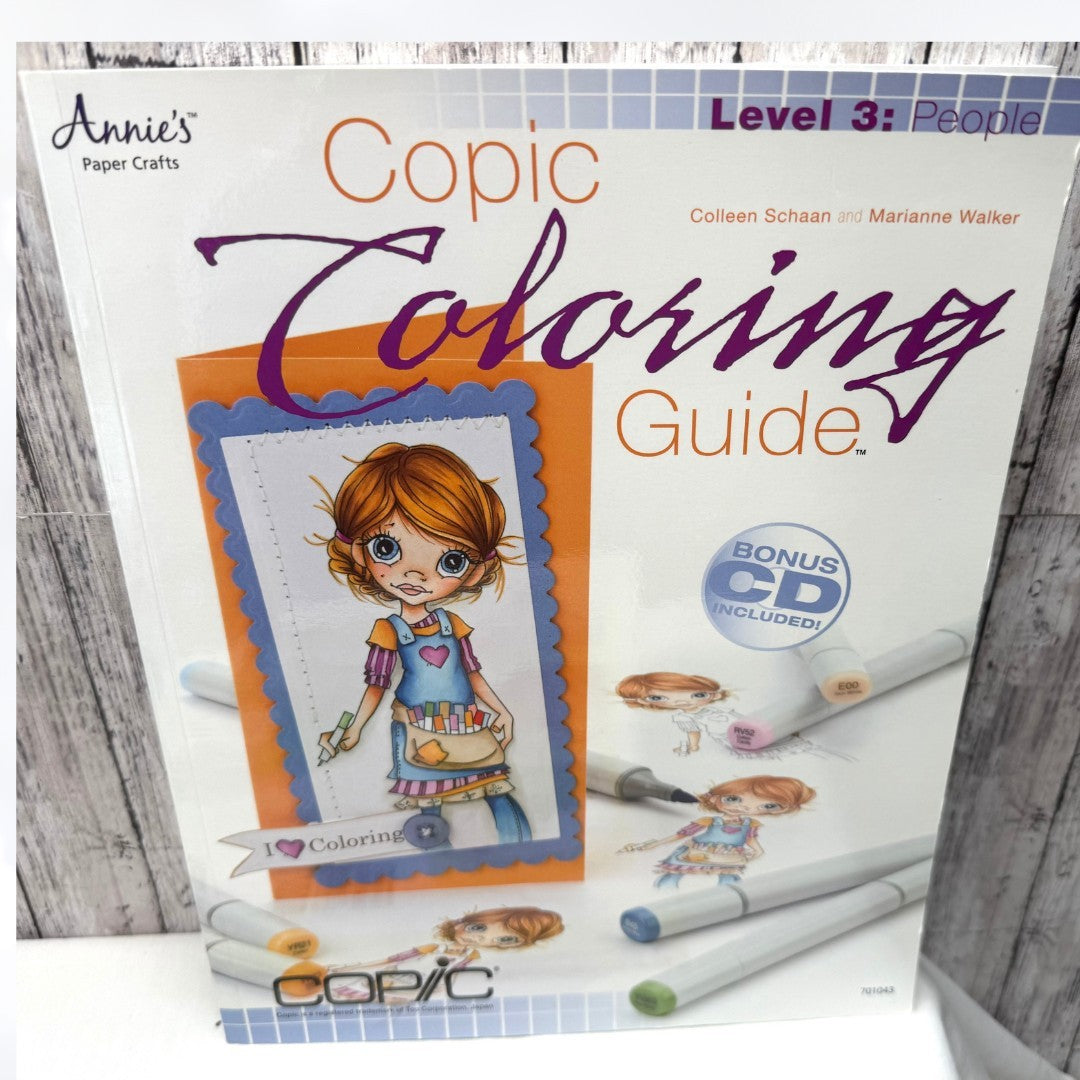 Annie's Paper Crafts COPIC COLORING GUIDE Workbook CDs Level 1-3