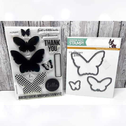 Simon Says Stamp BUTTERFLIES Butterfly Rubber Stamps Dies