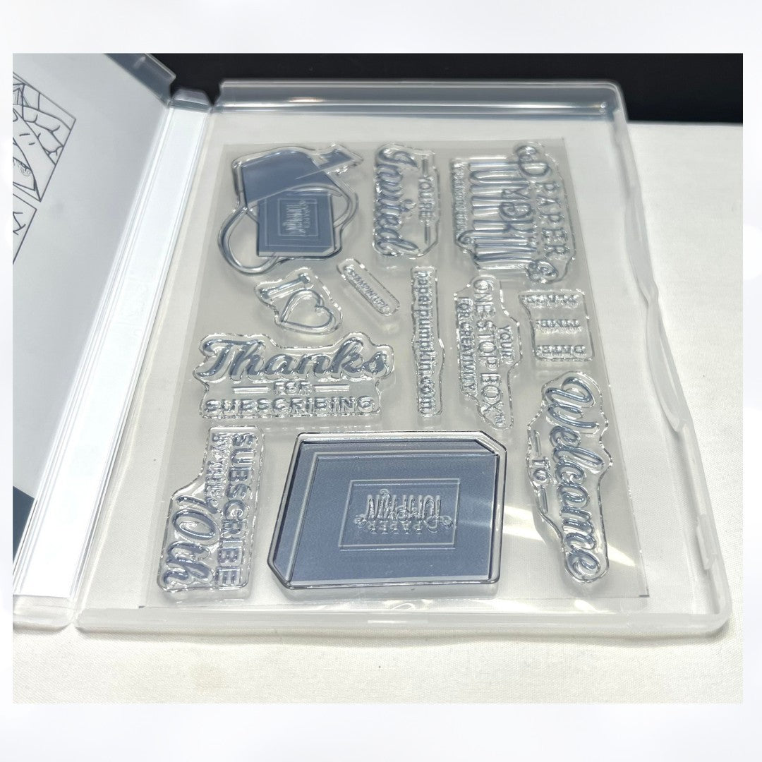 Stampin Up ONE STOP BOX Paper Pumpkin Demo Rubber Stamps