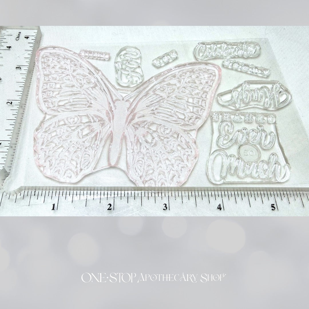 Papertrey Ink EVER SO MUCH Butterfly Butterflies Rubber Stamps