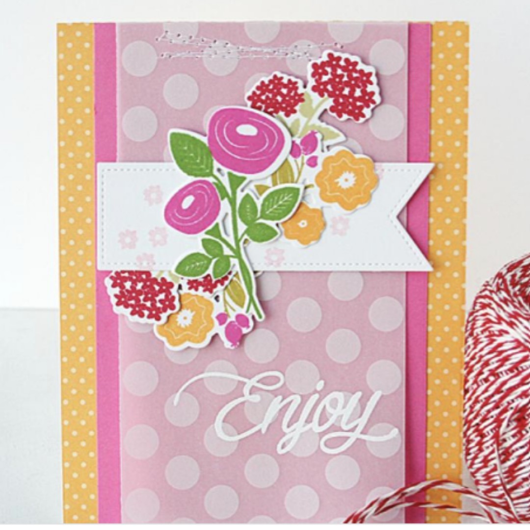 Papertrey Ink BITTY BOUQUET Flowers Floral Rubber Stamps Dies