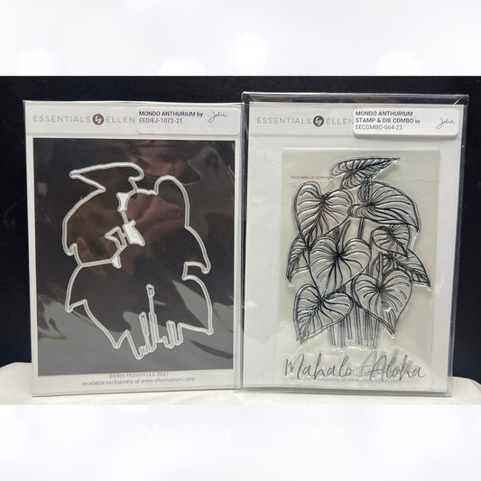 Ellen Hutson MONDO ANTHARIUM Tropical Botanical Flowers Rubber Stamps Dies