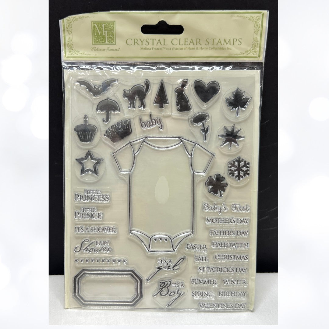Melissa Frances BABY Boy Girl Shower Outfit Rubber Stamps