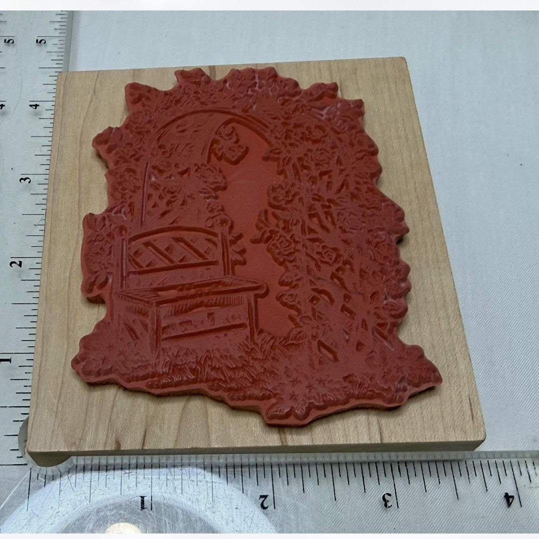 PSX Designs ENGLISH COTTAGE Country Garden Rose Arbor Rubber Stamps Lot of 3
