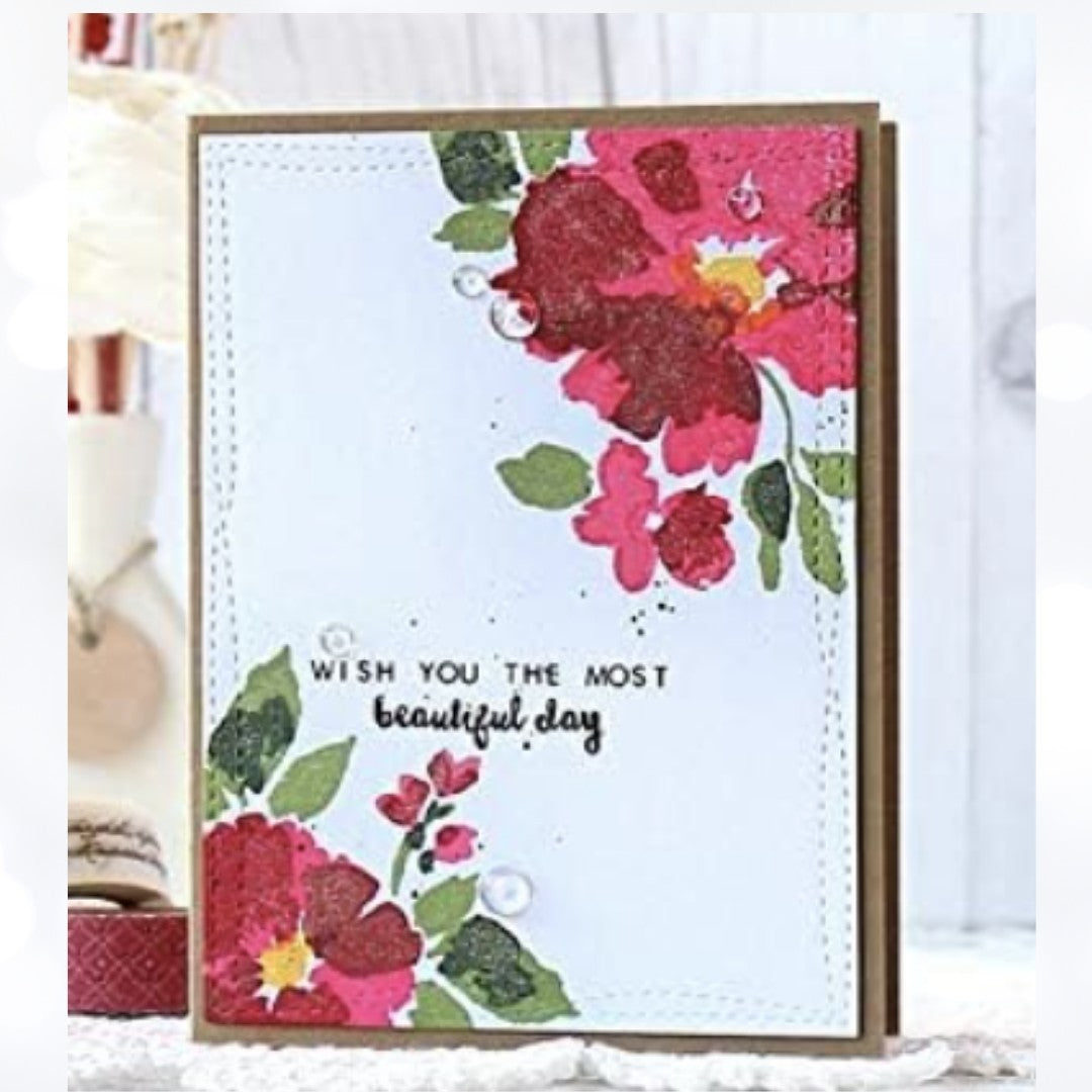 Altenew WATERCOLOR WONDERS Floral Flowers 6x8 Rubber Stamps Dies