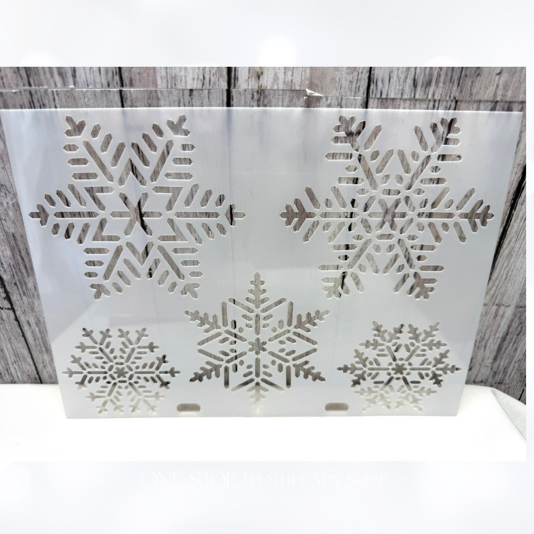 PInk & Main SNOWFLAKE SAYINGS KIT Rubber Stamps Dies Stencil Embossing Folder