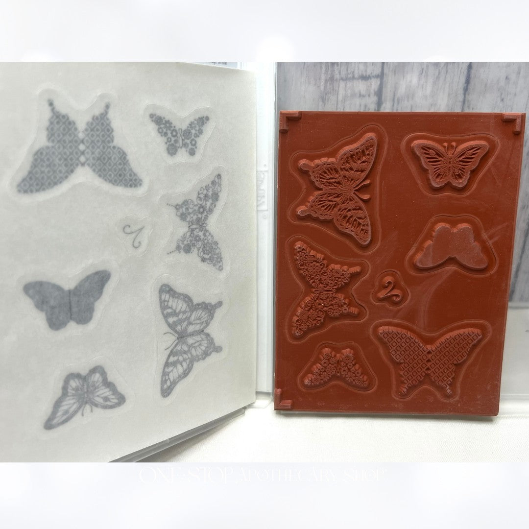 Stampin Up PAPILLON POTPOURRI Butterfly Butterflies Rubber Stamps Punch Punches
